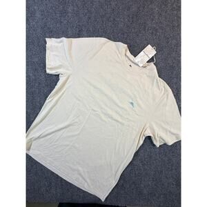 Tommy Bahama Organic Cotton T-Shirt Mens M Beige Swordfish Logo Graphic NWT